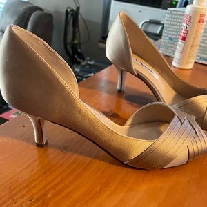NINA- Contessa champagne satin heels